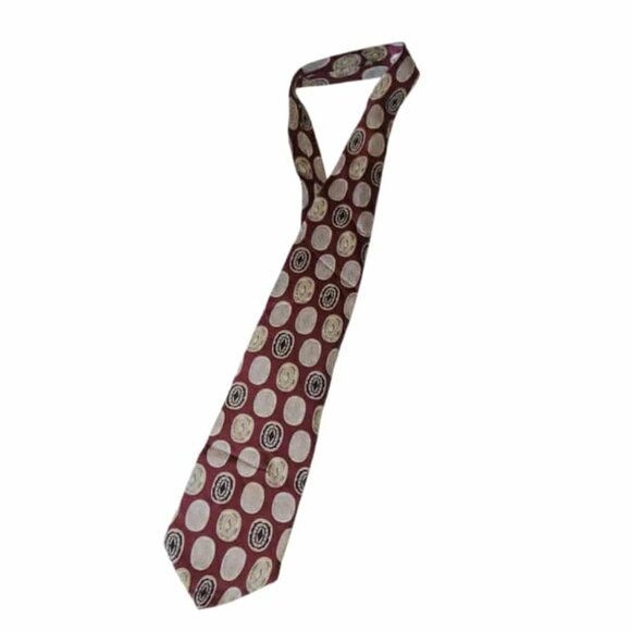 Oscar de la Renta Couture Collection Abstract Necktie Maroon - Picture 1 of 6